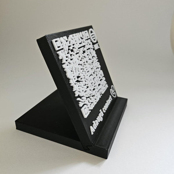 Elegant QR & NFC Stand for Instant Contact Sharing