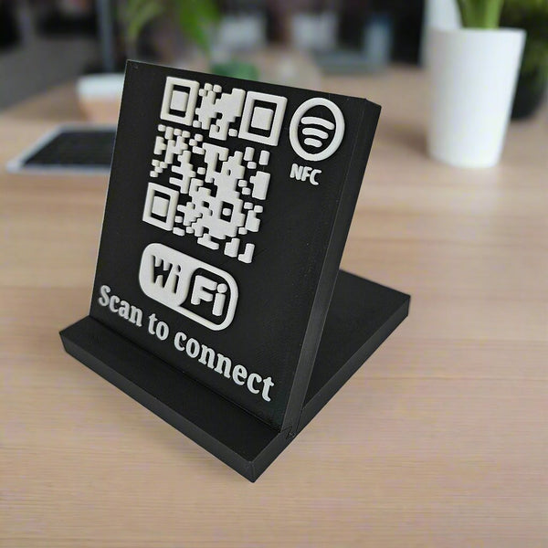 QR & NFC Stand for Instant Wi-Fi Connection