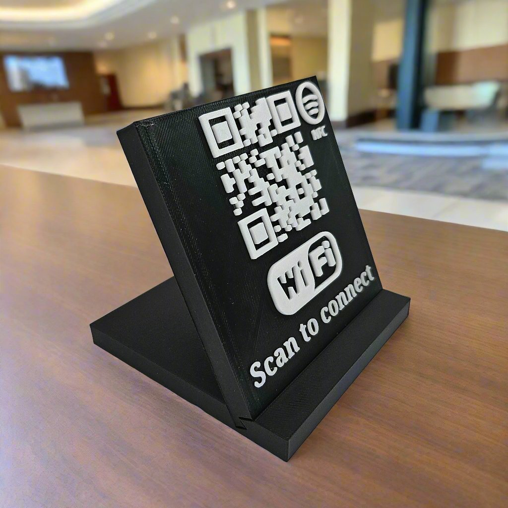 QR & NFC Stand for Instant Wi-Fi Connection
