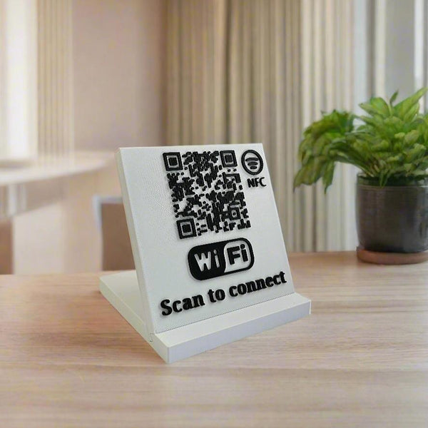 QR & NFC Stand for Instant Wi-Fi Connection