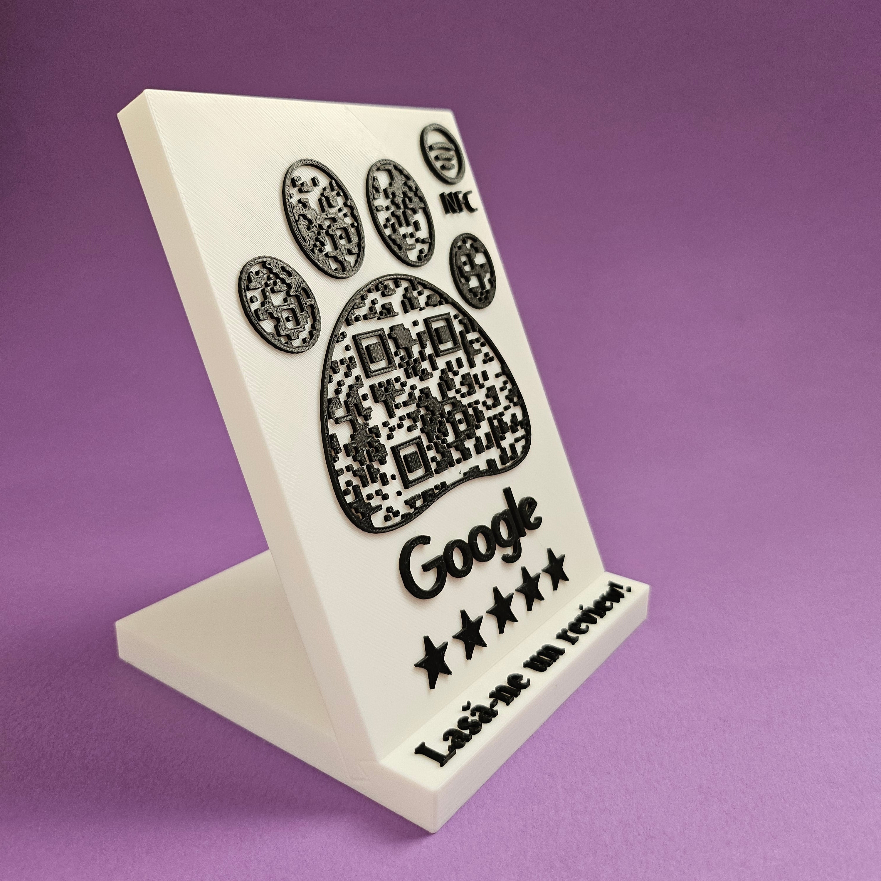 QR & NFC Stand for Google Reviews – Pet-Themed Design for Animal Businesses