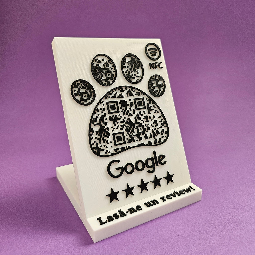 QR & NFC Stand for Google Reviews – Pet-Themed Design for Animal Businesses