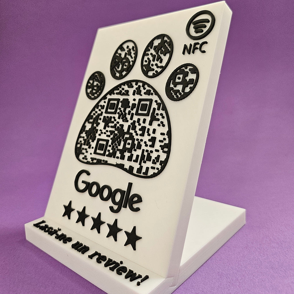 QR & NFC Stand for Google Reviews – Pet-Themed Design for Animal Businesses