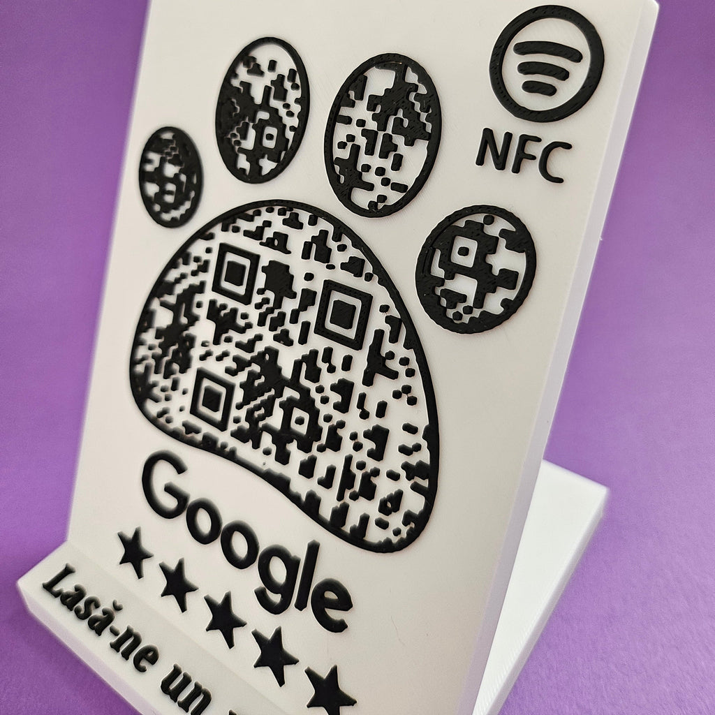 QR & NFC Stand for Google Reviews – Pet-Themed Design for Animal Businesses