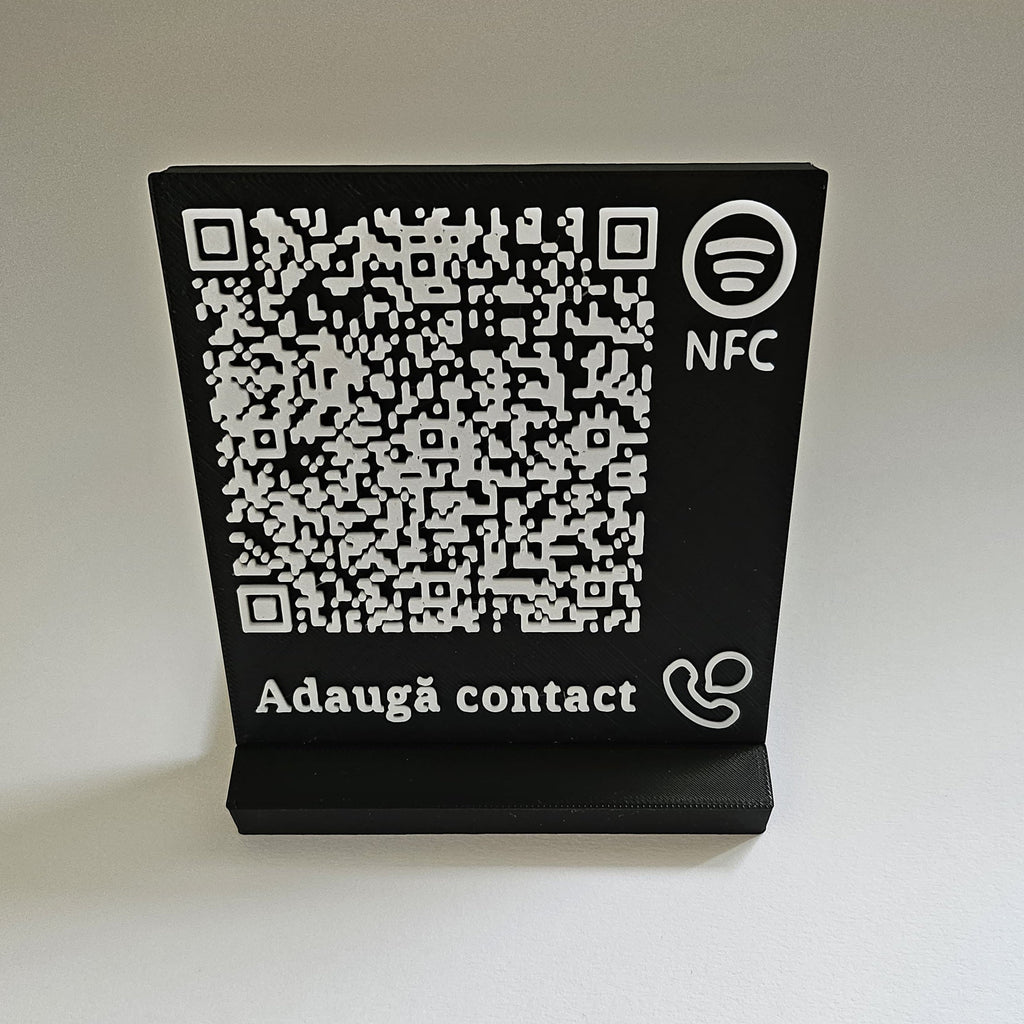 Elegant QR & NFC Stand for Instant Contact Sharing