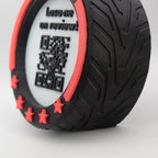 QR & NFC Stand for Google Reviews – F1 Wheel Design in Multiple Colors
