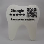 QR & NFC Stand for Google Reviews – Tooth-Shaped Design for Dental Clinics