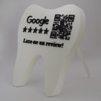QR & NFC Stand for Google Reviews – Tooth-Shaped Design for Dental Clinics