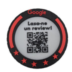 QR & NFC Stand for Google Reviews – F1 Wheel Design in Multiple Colors