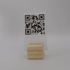 QR Card with Natural Wood Stand – Perfect for Menus and Reservations