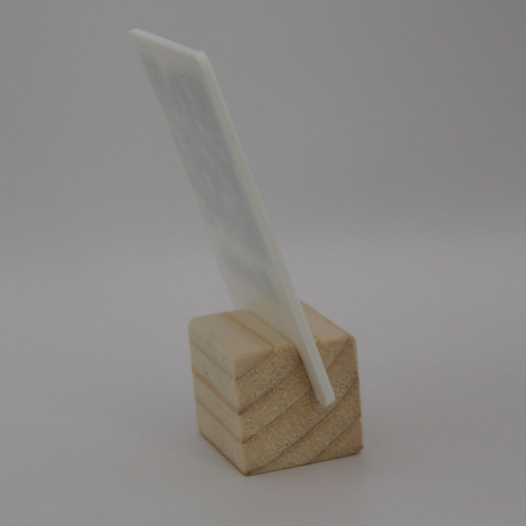 QR Card with Natural Wood Stand – Perfect for Menus and Reservations