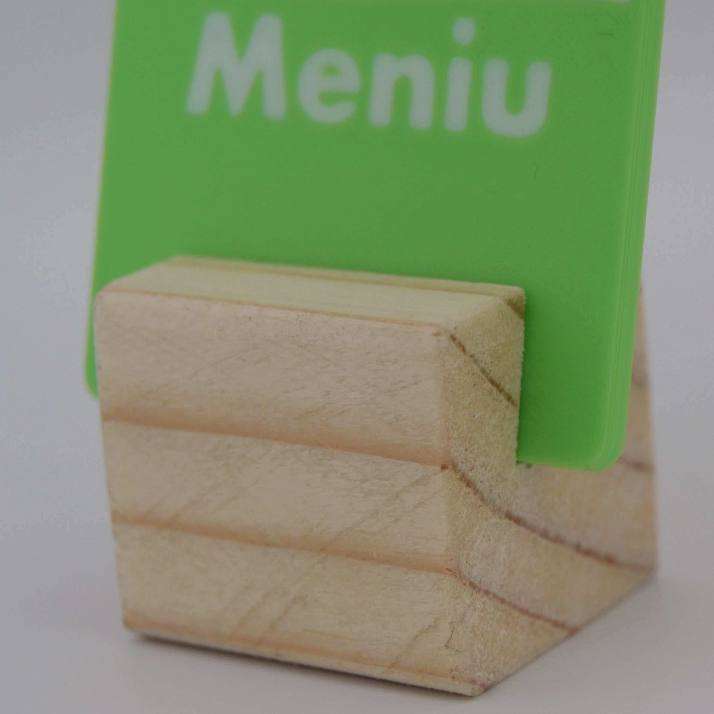 QR Card with Natural Wood Stand – Perfect for Menus and Reservations