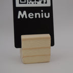 QR Card with Natural Wood Stand – Perfect for Menus and Reservations