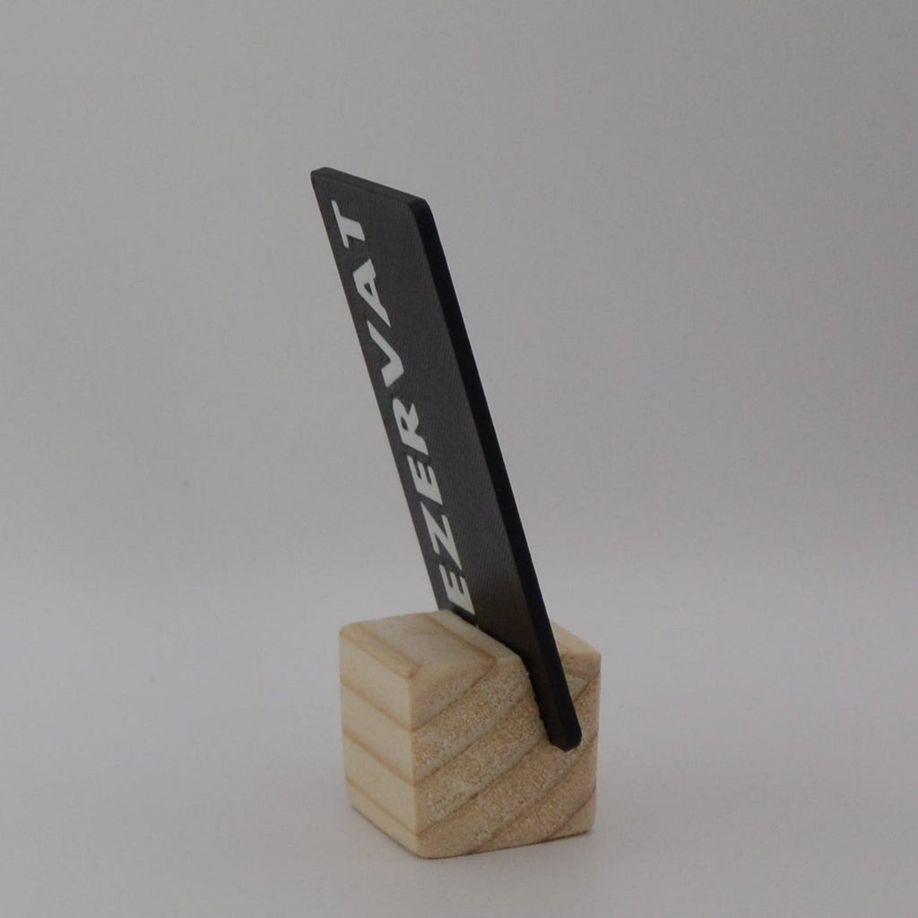 QR Card with Natural Wood Stand – Perfect for Menus and Reservations