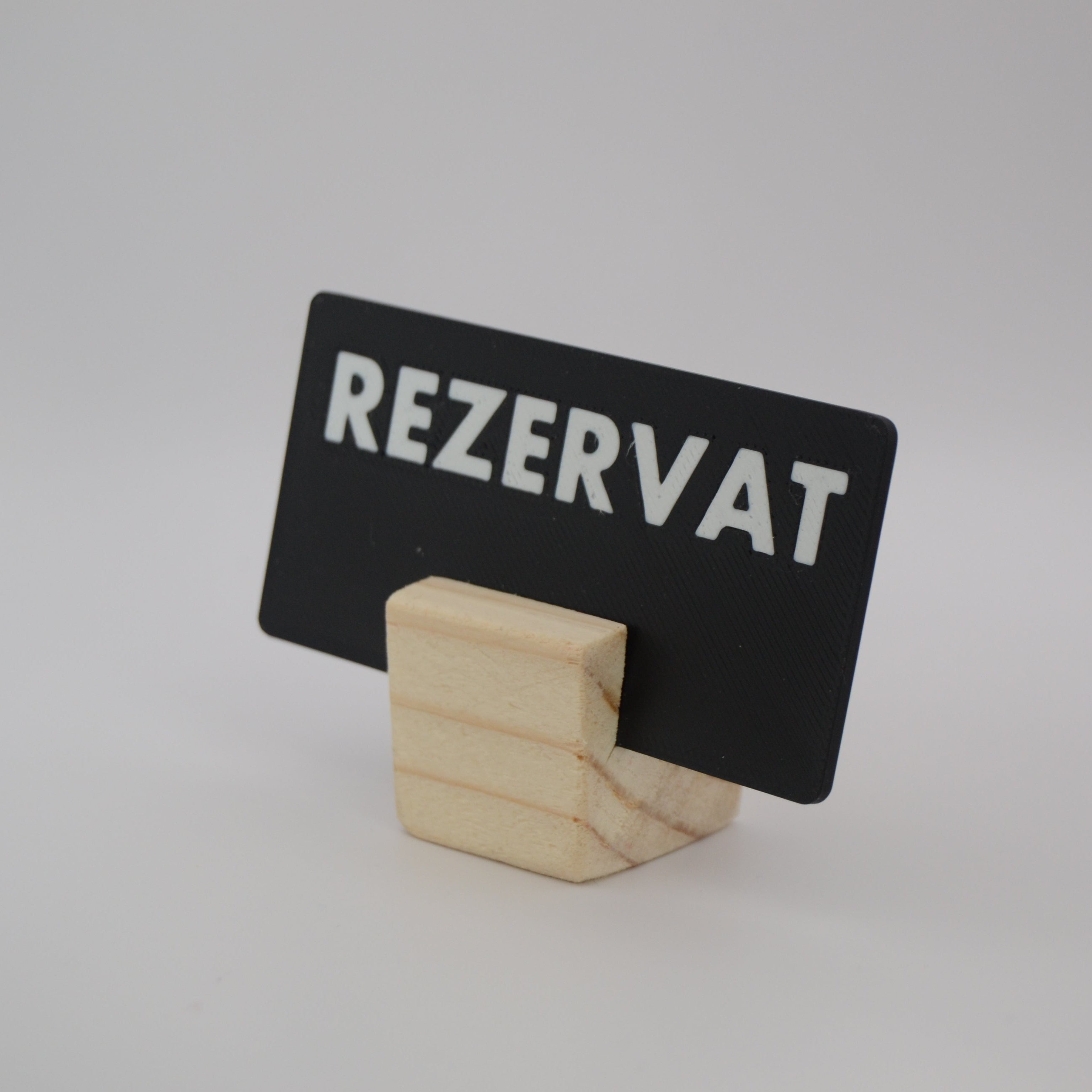 QR Card with Natural Wood Stand – Perfect for Menus and Reservations