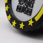 QR & NFC Stand for Google Reviews – F1 Wheel Design in Multiple Colors