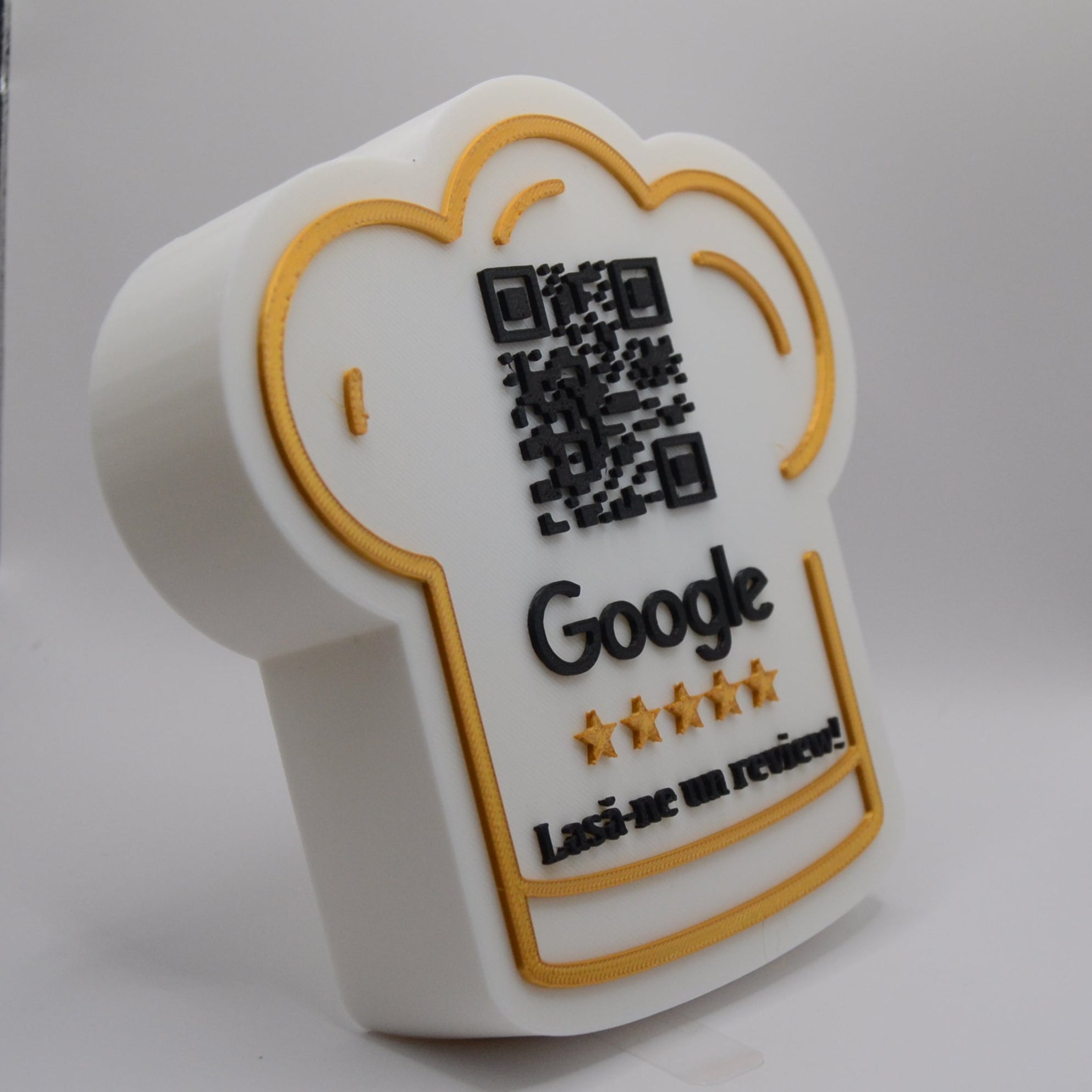 QR Stand for Google Reviews – Chef Design with Integrated NFC
