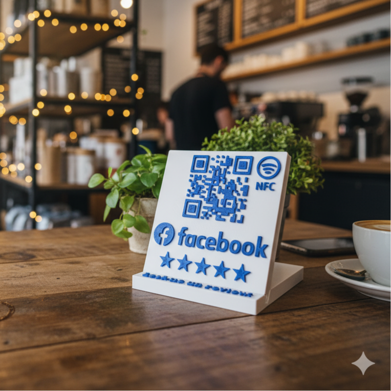 QR code & NFC Stand – Direct Link to Your Facebook Page