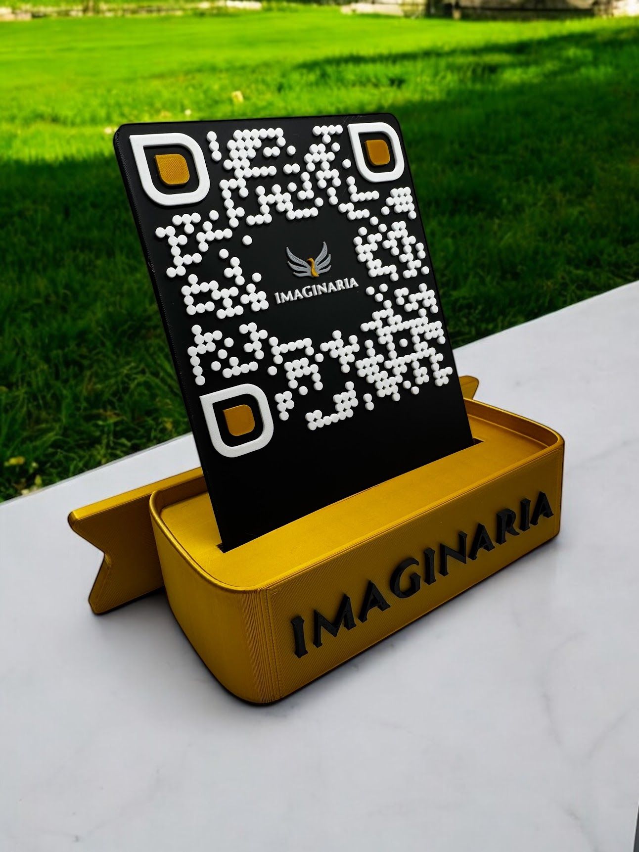 Custom Statuettes & Stands with QR and NFC — for Reviews, Website Links & Brand Promotion